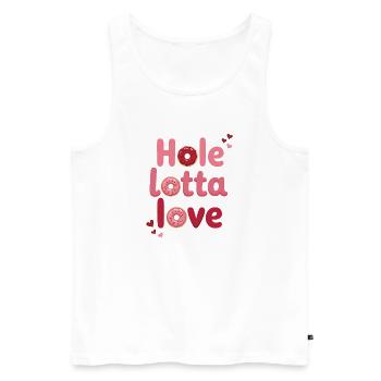 Hole Lotta Love – Süßer Donut Spruch - Männer Premium Bio Tank Top - Weiß - Vorne - AI Model Male 178 light (178cm)