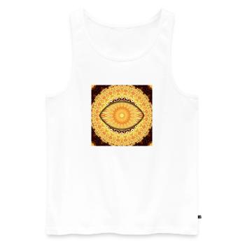 Kaléidoscope du Mandala du Soleil - Débardeur bio Premium Homme - blanc - Devant - AI Model Male 178 light (178cm)