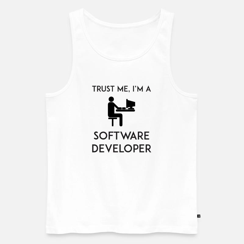 Vertrau mir, ich bin Softwareentwickler - Männer Premium Bio Tank Top - Weiß
