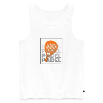 Padel Tennis - Débardeur bio Premium Homme - blanc - Devant - AI Model Male 178 light (178cm)
