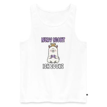 llama gaming - Männer Premium Bio Tank Top - Weiß - Vorne - Michal (187cm)
