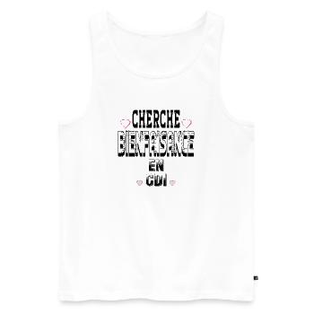 Suche nach Wohltätigkeit auf einem unbefristeten Vertrag - Männer Premium Bio Tank Top - Weiß - Vorne - AI Model Male 178 light (178cm)