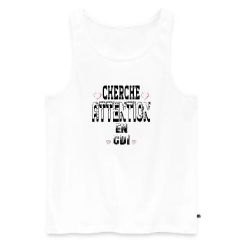 Seek attention on a permanent contract - Men's Premium Organic Tank Top - white - Front - AI Model Male 178 light (178cm)