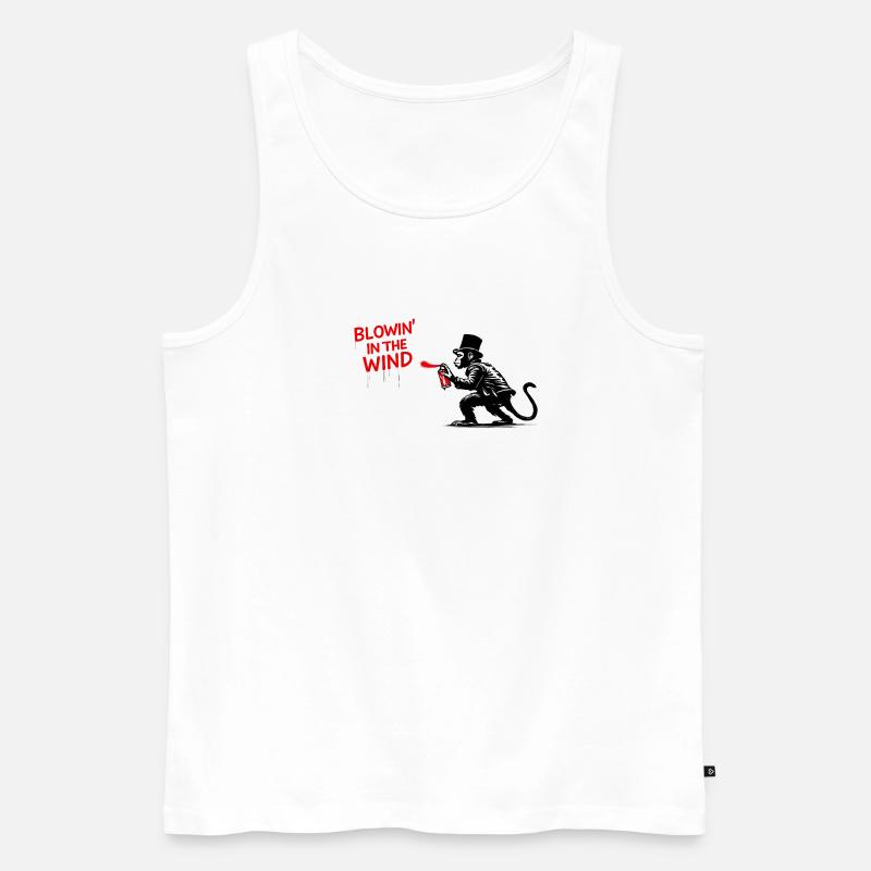 Windspray-Affe Graffiti - Männer Premium Bio Tank Top - Weiß