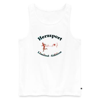 Heart sports - Men's Premium Organic Tank Top - white - Front - Michal (187cm)