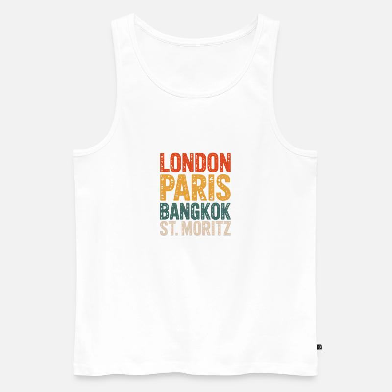 St. Moritz Schweizer Graubünden - Männer Premium Bio Tank Top - Weiß