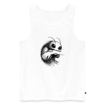 Illustration de créatures inquiétantes et mignonnes Art indépendant sombre - Débardeur bio Premium Homme - blanc - Devant - AI Model Male 178 light (178cm)
