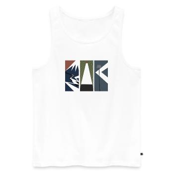 Piece Of Japan - Art japonais moderne - Débardeur bio Premium Homme - blanc - Devant - Michal (187cm)