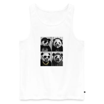 Panda - Männer Premium Bio Tank Top - Weiß - Vorne - Michal (187cm)