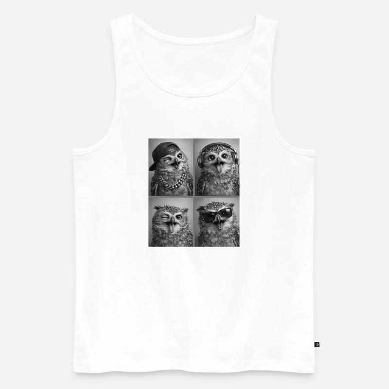 Eule - Männer Premium Bio Tank Top - Weiß