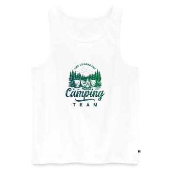 Camping Team Outdoor Zelt - Männer Premium Bio Tank Top - Weiß - Vorne - AI Model Male 178 light (178cm)