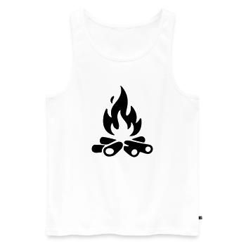 Bois de chauffage pour feu de camp - Débardeur bio Premium Homme - blanc - Devant - AI Model Male 178 light (178cm)