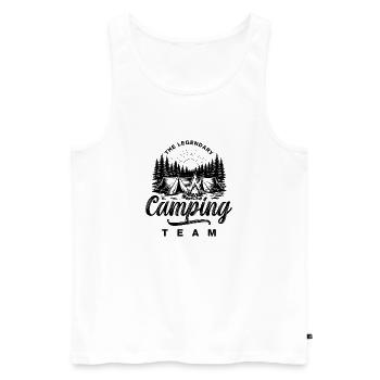 Camping Team Outdoor Zelt - Männer Premium Bio Tank Top - Weiß - Vorne - AI Model Male 178 light (178cm)
