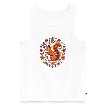 Eichhörnchen im Blumenkranz - Männer Premium Bio Tank Top - Weiß - Vorne - AI Model Male 178 light (178cm)