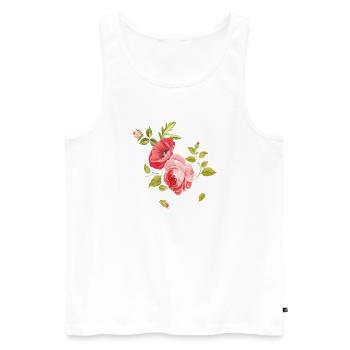 Bouquet de roses - Débardeur bio Premium Homme - blanc - Devant - AI Model Male 178 light (178cm)