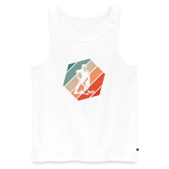 Compact floorball design for floorball - Men's Premium Organic Tank Top - white - Front - Michal (187cm)
