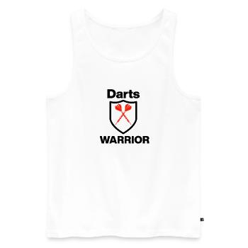 Guerrier des fléchettes – Édition Bouclier, Darts Junkie, 180 - Débardeur bio Premium Homme - blanc - Devant - Michal (187cm)