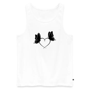 Cœur des papillons – Design amour & liberté - Débardeur bio Premium Homme - blanc - Devant - AI Model Male 178 light (178cm)