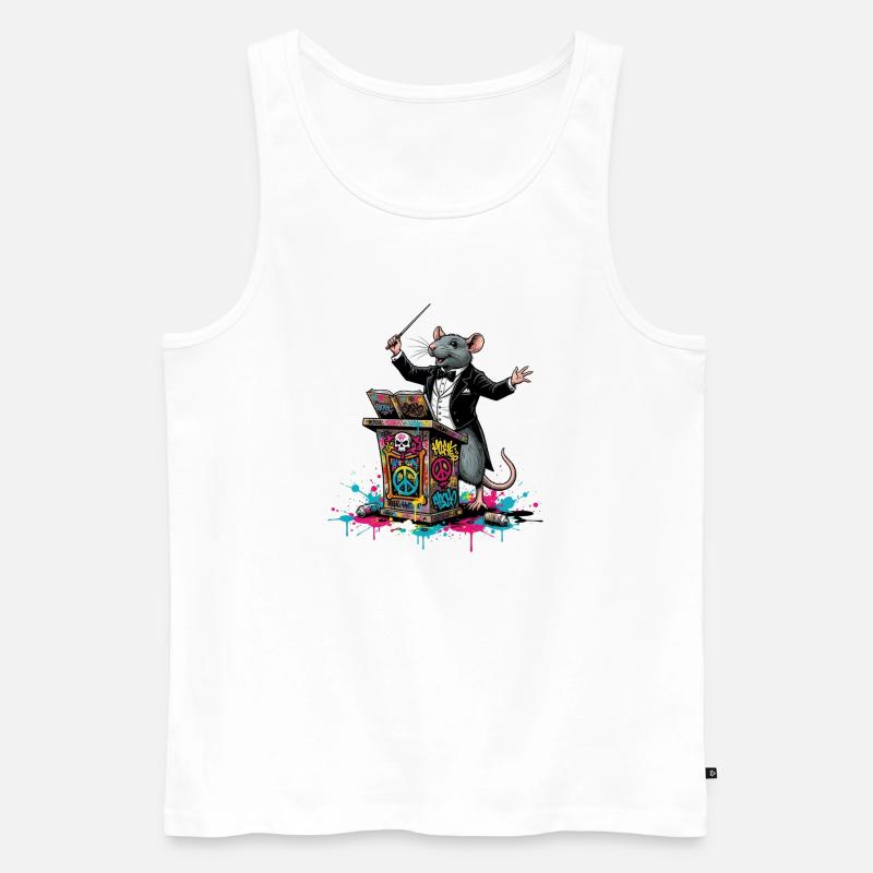 Dirigent | Graffiti-Ratten-DJ Gala - Männer Premium Bio Tank Top - Weiß