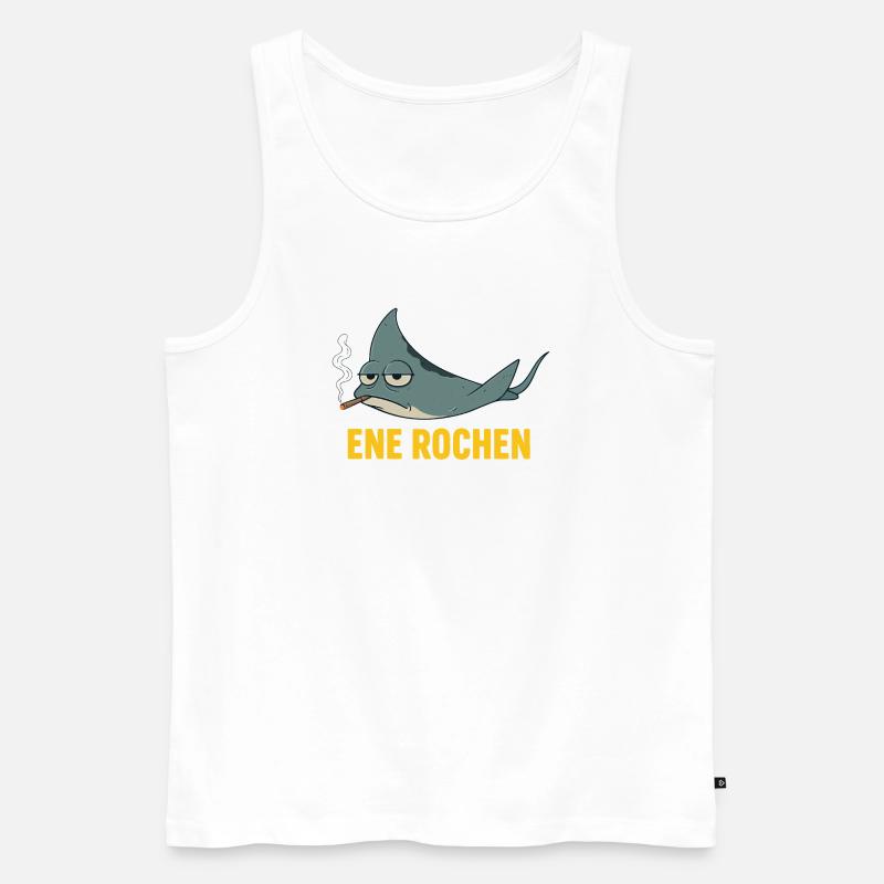 ENE ROCHEN Meme Raucher Spruch Zigaretten - Männer Premium Bio Tank Top - Weiß