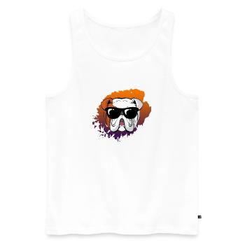 Coole Bulldog-Sonnenbrillen Retro-Disco Bunte Kunst - Männer Premium Bio Tank Top - Weiß - Vorne - Michal (187cm)