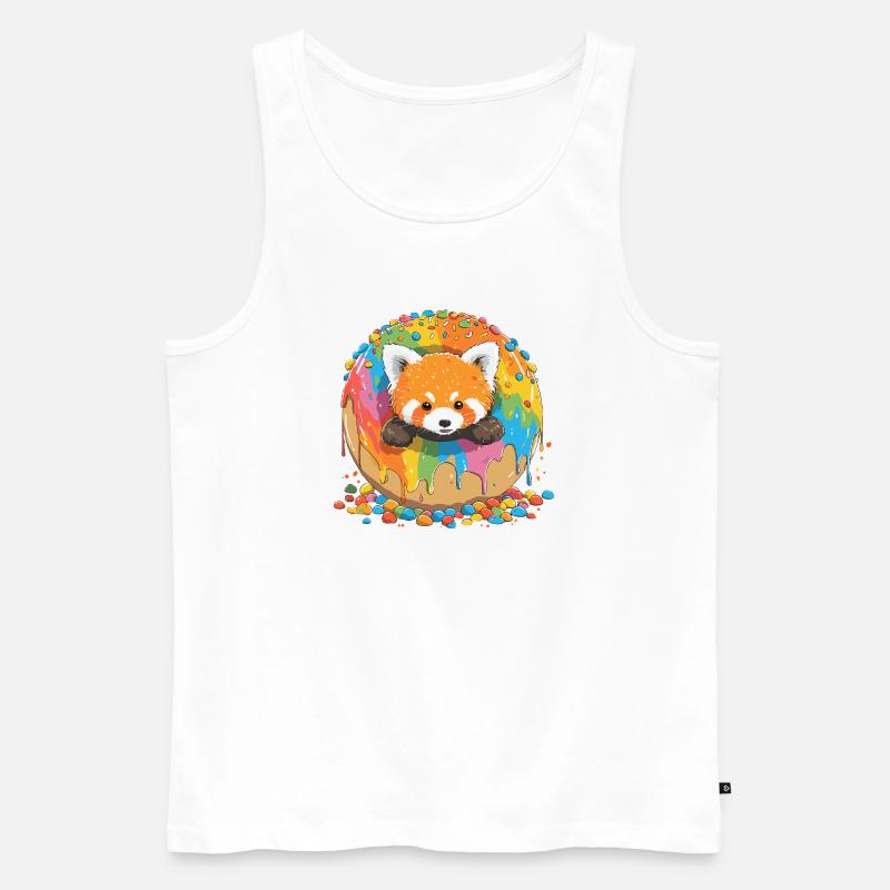 Regenbogen Donutfuchs - Männer Premium Bio Tank Top - Weiß