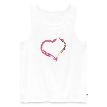 Hawaiian Ukulele Uke Heart - Männer Premium Bio Tank Top - Weiß - Vorne - Michal (187cm)