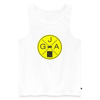 Jga 2026 - Männer Premium Bio Tank Top - Weiß - Vorne - AI Model Male 178 light (178cm)