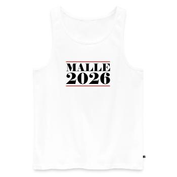 Malle 2026 - Débardeur bio Premium Homme - blanc - Devant - AI Model Male 178 light (178cm)
