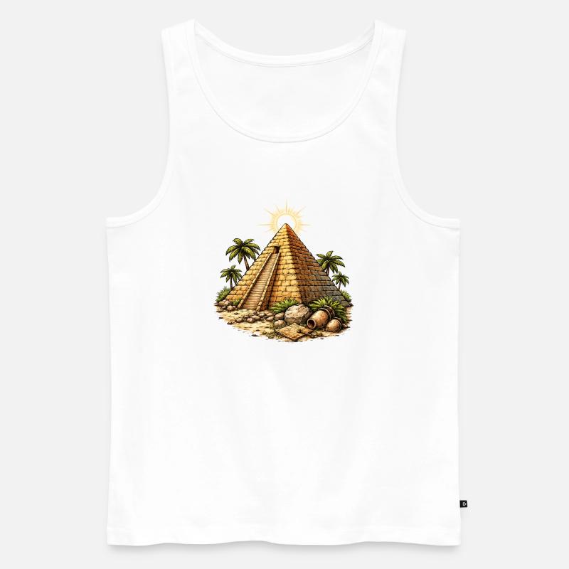Pyramide Tempel - Männer Premium Bio Tank Top - Weiß