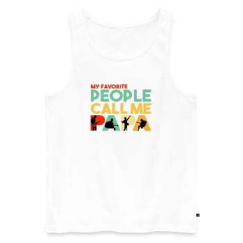 Meine Lieblingsleute nennen mich Papa Gitarrist - Männer Premium Bio Tank Top - Weiß - Vorne - Michal (187cm)