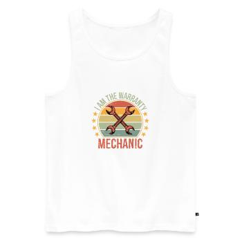 Mechanic I Am The Warranty Car Auto Technician - Männer Premium Bio Tank Top - Weiß - Vorne - Michal (187cm)