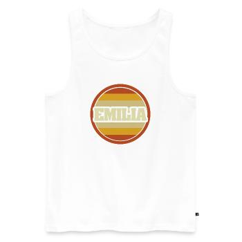 Vorname Emilia - Männer Premium Bio Tank Top - Weiß - Vorne - AI Model Male 178 light (178cm)