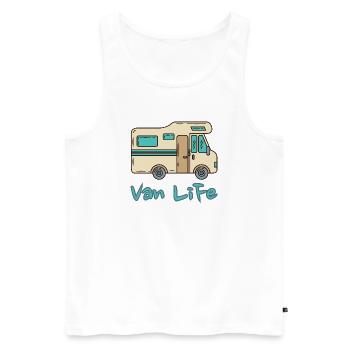 Van Life Vintage Motorhome Camper Adventure - Männer Premium Bio Tank Top - Weiß - Vorne - AI Model Male 178 light (178cm)