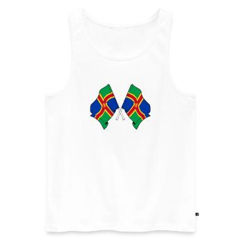 Lincolnshire Zwei Flaggen kreuzen - Männer Premium Bio Tank Top - Weiß - Vorne - Michal (187cm)