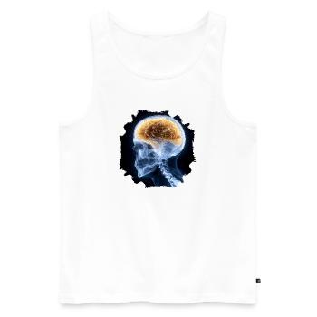 The other day at the X-ray - everything is fine - Men's Premium Organic Tank Top - white - Front - AI Model Male 178 light (178cm)