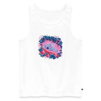Sleeping koala in strawberry glow - Men's Premium Organic Tank Top - white - Front - AI Model Male 178 light (178cm)