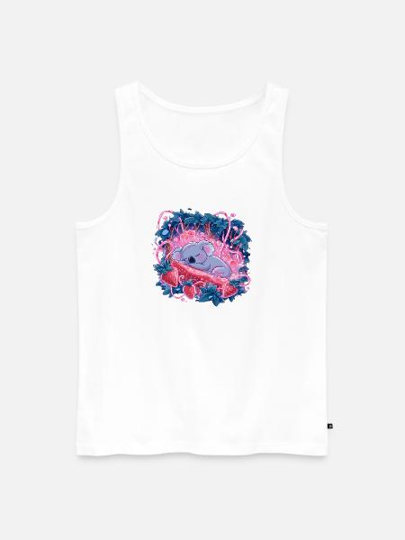 Sleeping koala in strawberry glow - Men's Premium Organic Tank Top - white