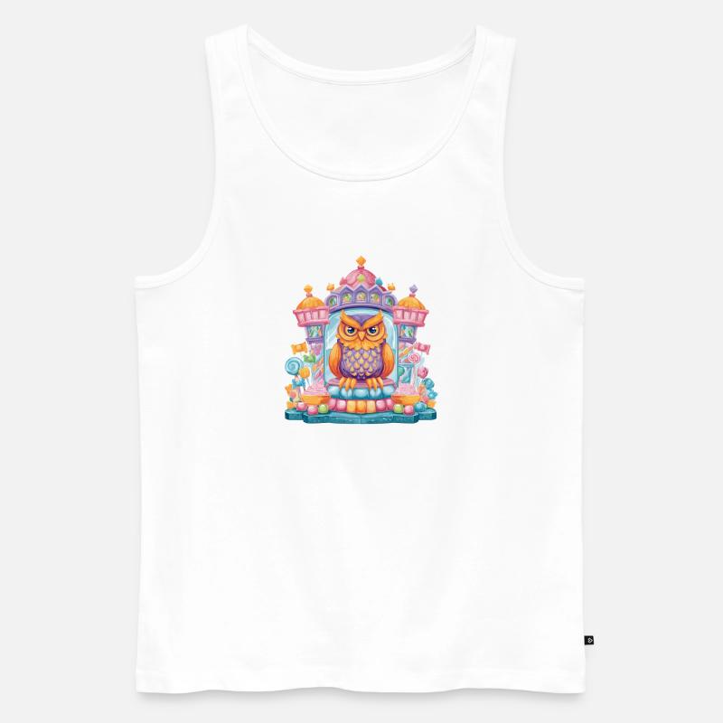 Zuckerkönigs-Eulenthron - Männer Premium Bio Tank Top - Weiß