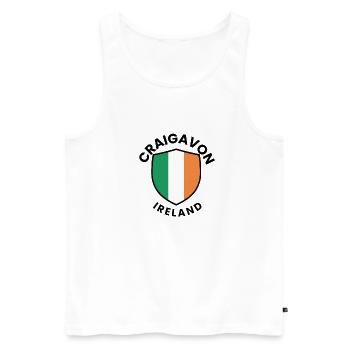 Flag motif of Ireland on shield - Men's Premium Organic Tank Top - white - Front - Michal (187cm)