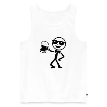 Bräutigam Strichmännchen Jga - Männer Premium Bio Tank Top - Weiß - Vorne - Michal (187cm)