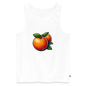 Oranges cartoon éclatantes - Débardeur bio Premium Homme - blanc - Devant - Michal (187cm)