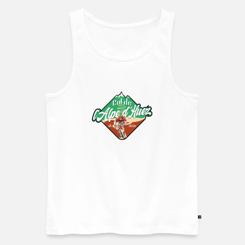 Col de l'Alpe d'Huez Radfahrer - Männer Premium Bio Tank Top - Weiß