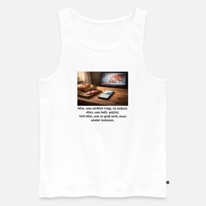 Everything that really carries is simple. - Men's Premium Organic Tank Top - white