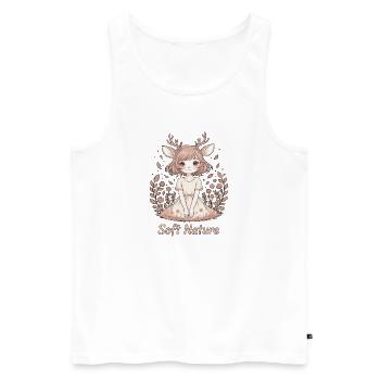 Soft Nature Zartes Anime Fawn Girl - Männer Premium Bio Tank Top - Weiß - Vorne - Michal (187cm)
