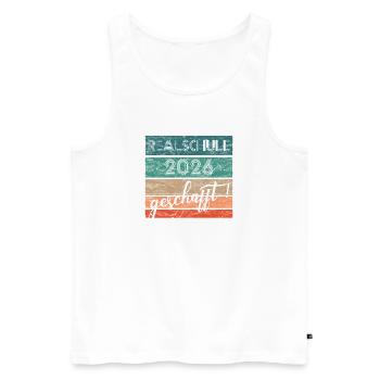 Realschule 2026: Gift accomplished, middle school leaving certificate - Men's Premium Organic Tank Top - white - Front - AI Model Male 178 light (178cm)