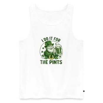 Leprechaun Pints Feier - Männer Premium Bio Tank Top - Weiß - Vorne - AI Model Male 178 light (178cm)