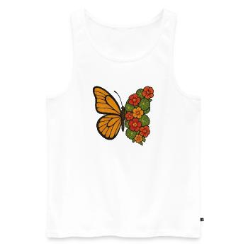 Butterfly Bloom Split - Men's Premium Organic Tank Top - white - Front - Michal (187cm)
