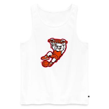 Bulldog Basketball Dunk Maskottchen - Männer Premium Bio Tank Top - Weiß - Vorne - Michal (187cm)