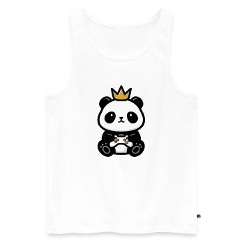 Panda sticker gamer crown - Men's Premium Organic Tank Top - white - Front - AI Model Male 178 light (178cm)